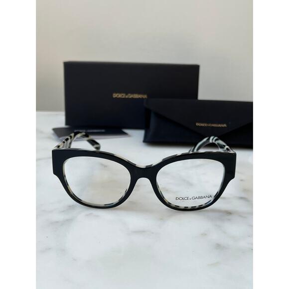 NEW Dolce Gabbana DG3377 Black Zebra Cat Eyeglasses Frames - Picture 5 of 8